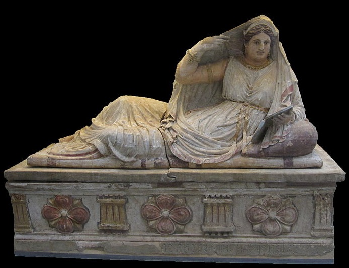 Seianti Hanunia Tlesnasa, ca. 150 BCE (Poggio Cantarello Chiusi)  British Museum London 1887.0402.1